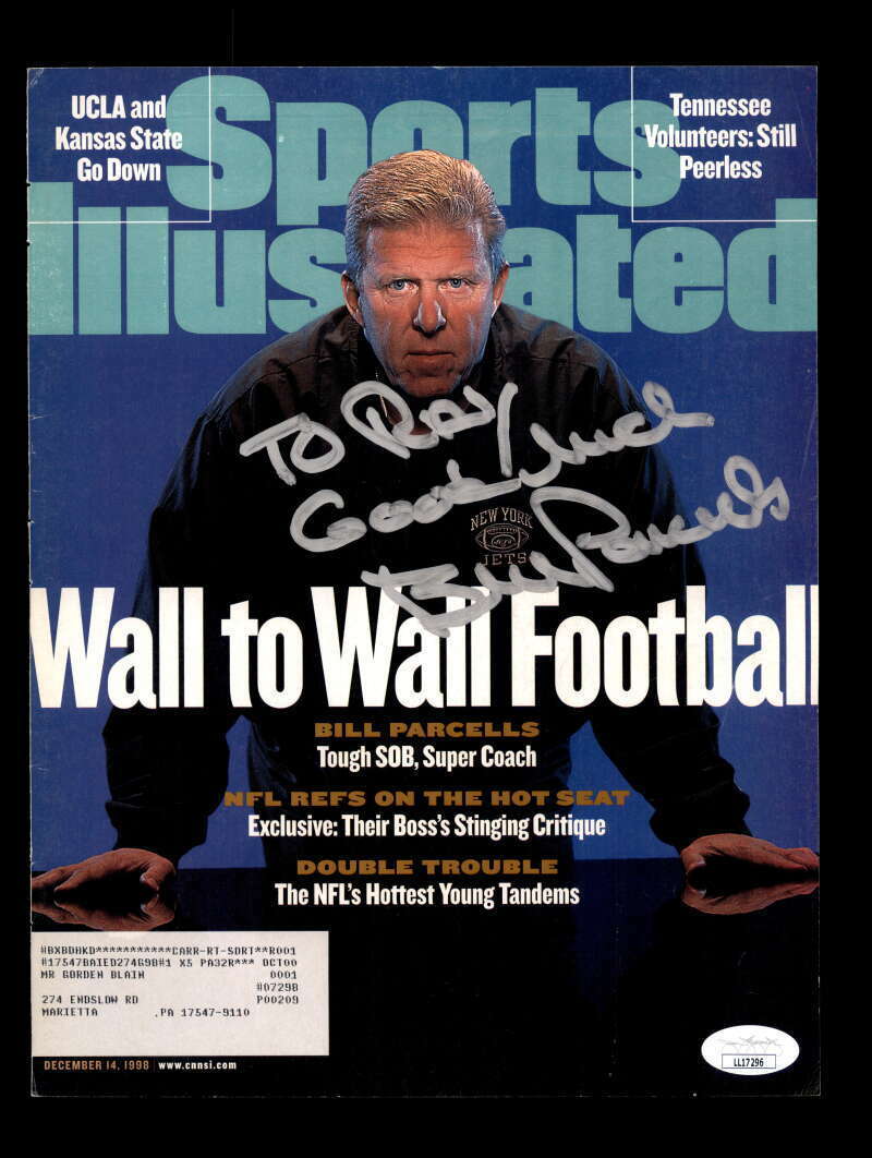 Bill Parcells JSA Coa Signed SI Sports Illustrated Cover Autograph