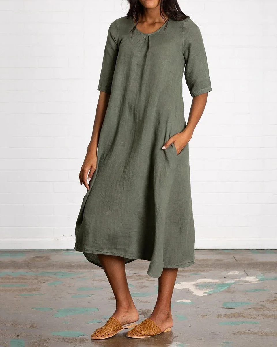 Casual A-Line Midi Dress