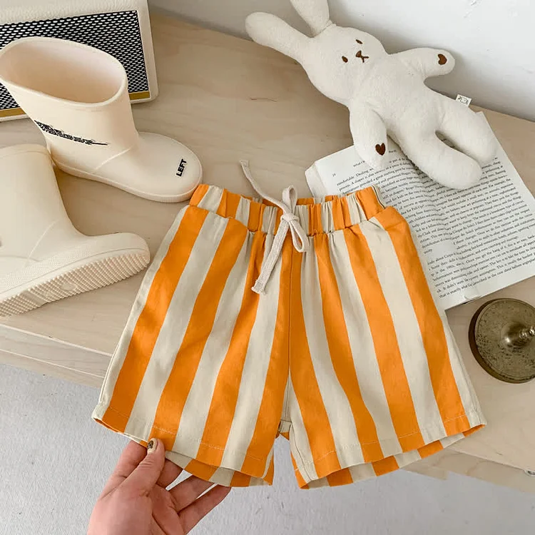 Toddler Boy Striped Drawstring Casual Shorts