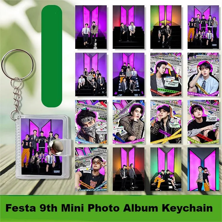 BTS Festa 9th Anniversary Mini Photo Album Keychain