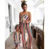 Family Matching Dress Stripe Sleeveless Rompers