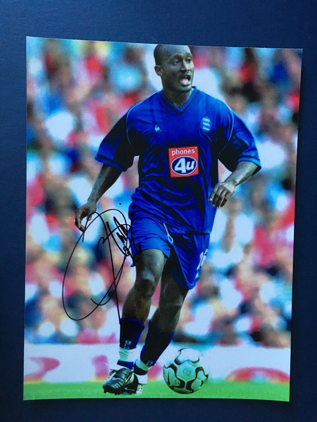 OLIVIER TEBILLY - FORMER BIRMINGHAM CITY FOOTBALLER - SUPERB SIGNED Photo Poster painting