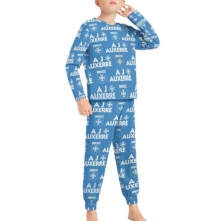 AJ Auxerre Ensemble Pyjama Manches Longues Vêtements De Nuit Junior Enfants