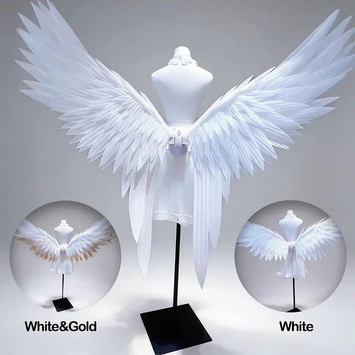 希少　WHITE ANGEL NINJA D WING 5'8 Handmade Electric Moving Angel Wings