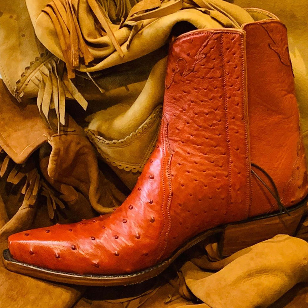 Ostrich Print Boots Snip Toe main image 0