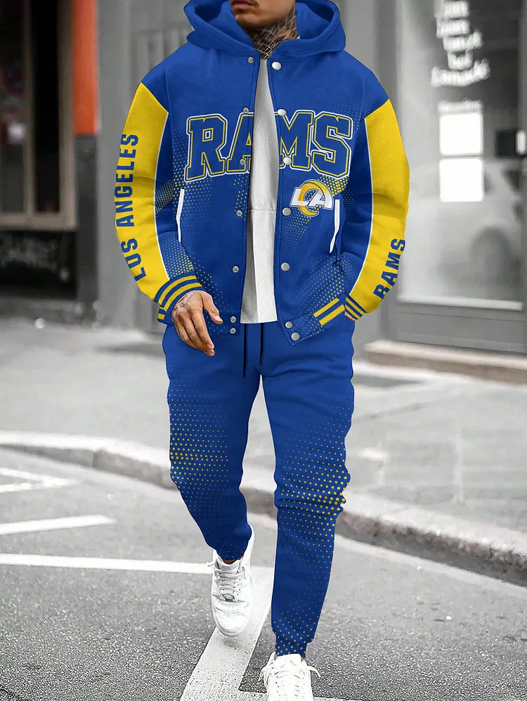 Los Angeles Rams  2026  New Design Hooded Jacket With Drawstring Waistband Joggers 2pcs Set