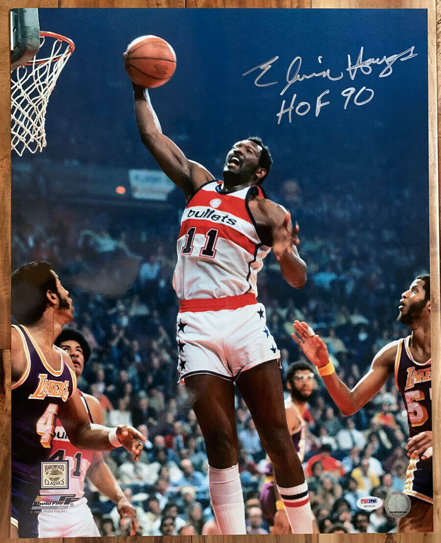 Elvin Hayes SIGNED 16x20 Photo Poster painting + HOF 90 Washington Bullets PSA/DNA AUTOGRAPHED