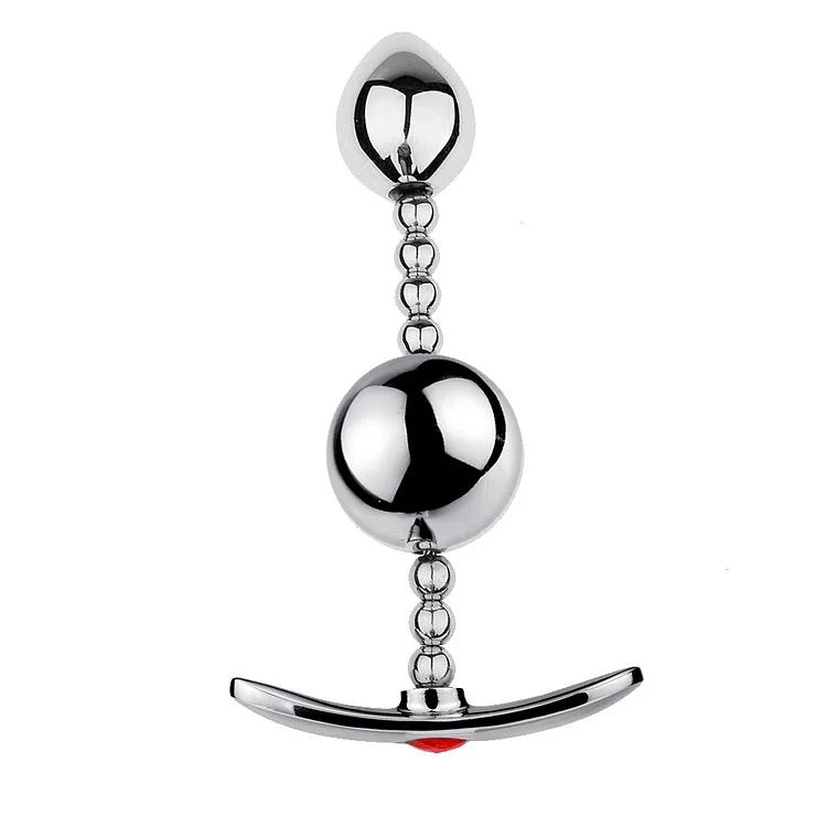 Metal Bead Pulling Anal Plug Sex Toy For Adults