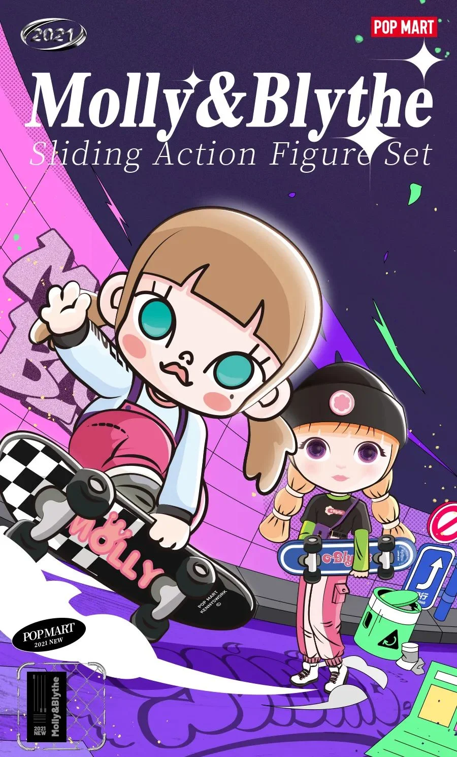 POPMART MOLLY & Blythe French Style Action Figure Set Doll Unopened 5.5~5.9in