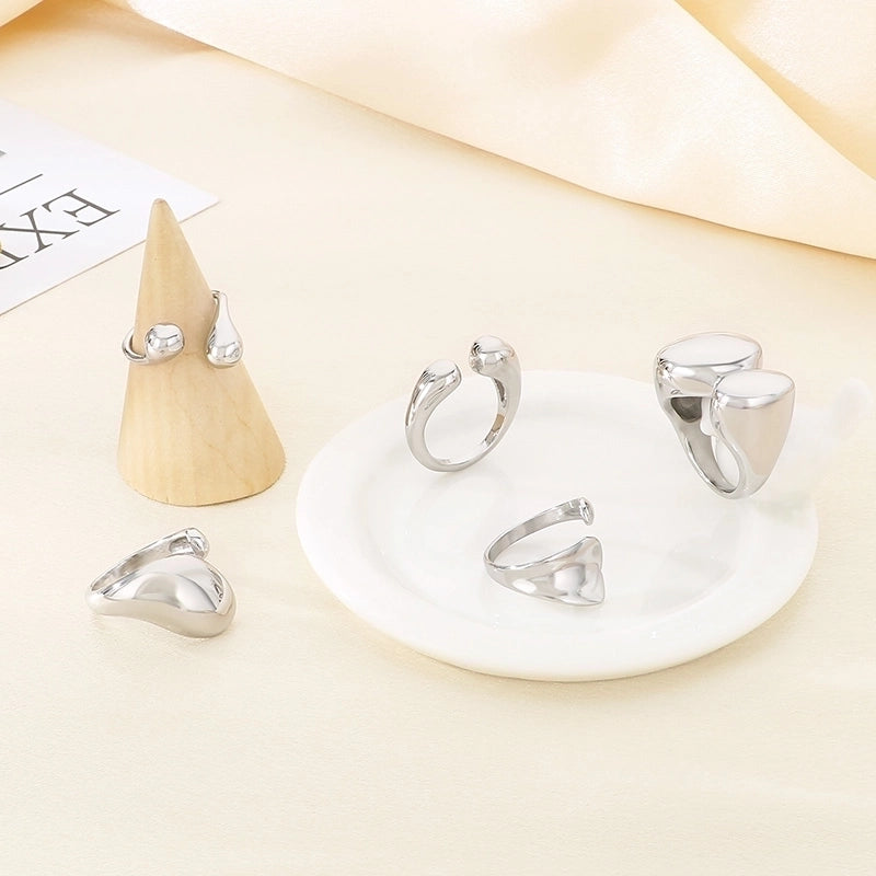 Vintage Style Geometric 304 Stainless Steel 18K Gold Plated Rings