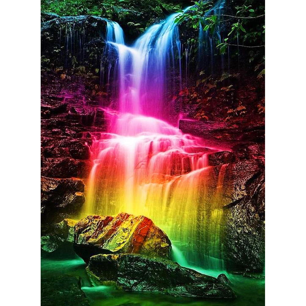 

(Multi-Size) Rainbow Waterfall - Round/Square Drill Diamond Painting 30*40CM/40*50CM, Square diamond 30*40cm, 501 Original