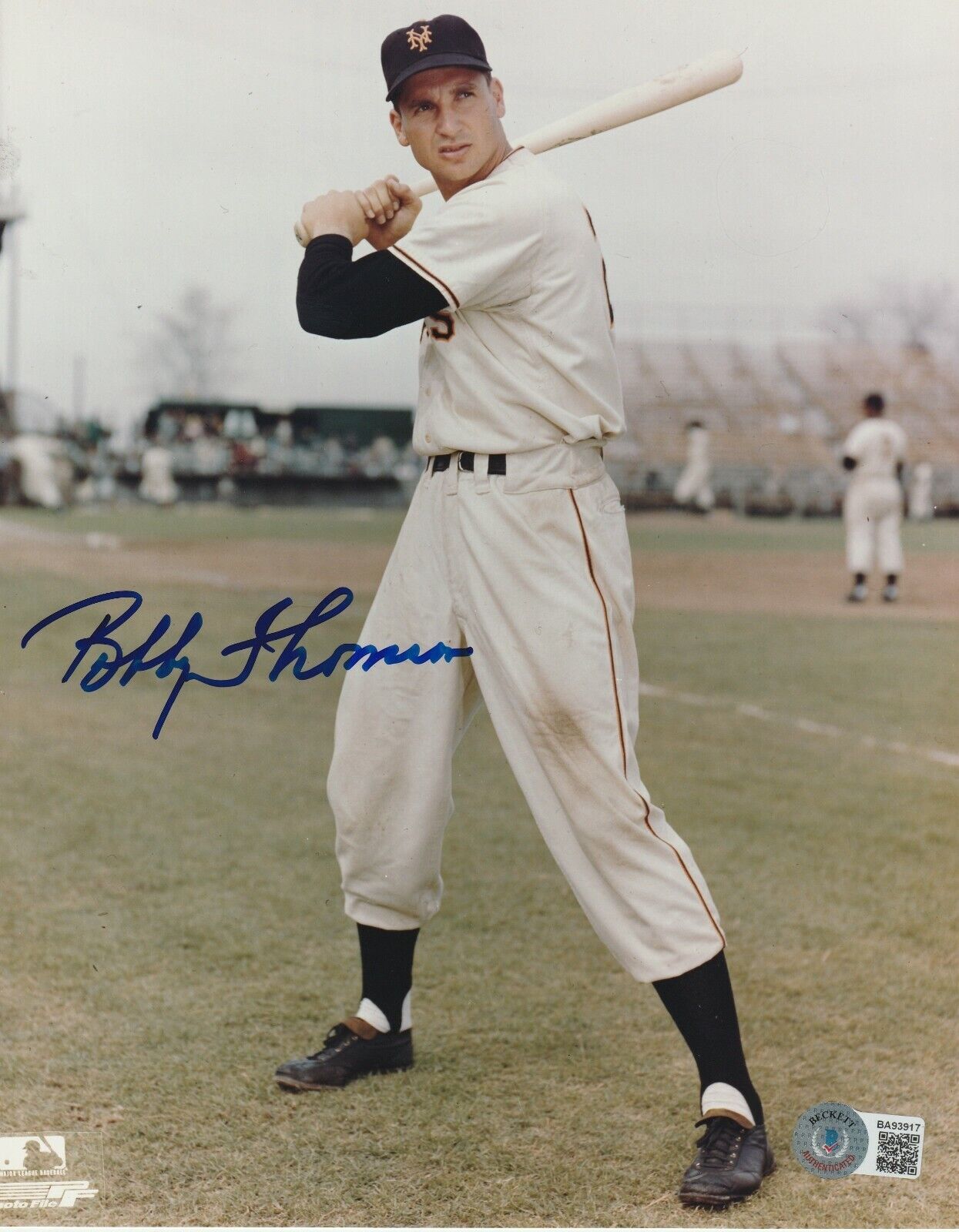 BOBBY THOMSON Signed New York YANKEES 8x10 Photo Poster painting w/ Beckett COA (BAS)