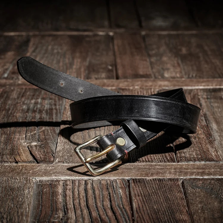 Men's Cowhide Casual Brass Head Belt