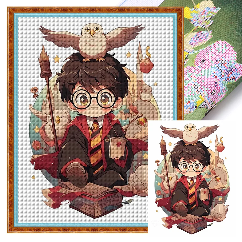 Harry Potter Cross Stitch Kits for Adults - Stamped Crossstitching Kits  Preprinted 11 Count Cross-Stitch Kit for Beginner 11CT Prestamped Easy  Pattern Needlepoint Kits Crafts for Decor 11.8x15.7inch Hp1