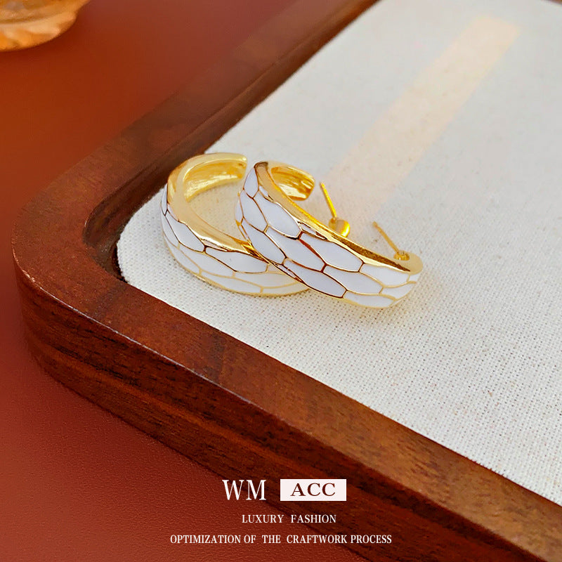 Luxurious Circle Round Geometric Metal Electroplating Earrings