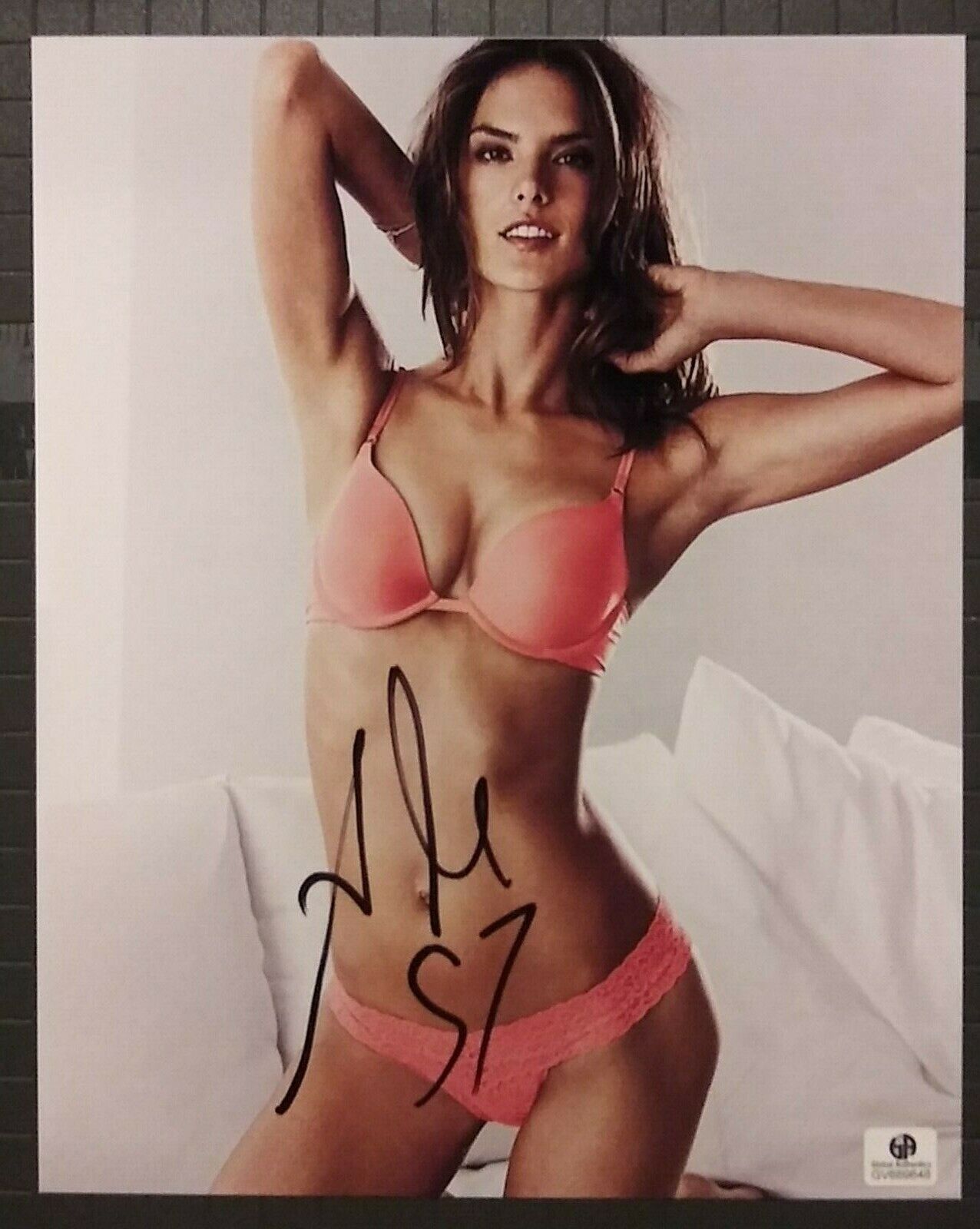 Alessandra Ambrosio signed 8x10 COA GAI