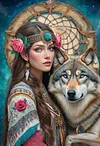 Luxury AB Velvet Diamond Painting Kit - Beauty and Wolf
