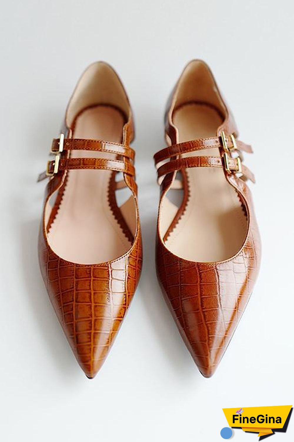 Point Toe Strap Flats