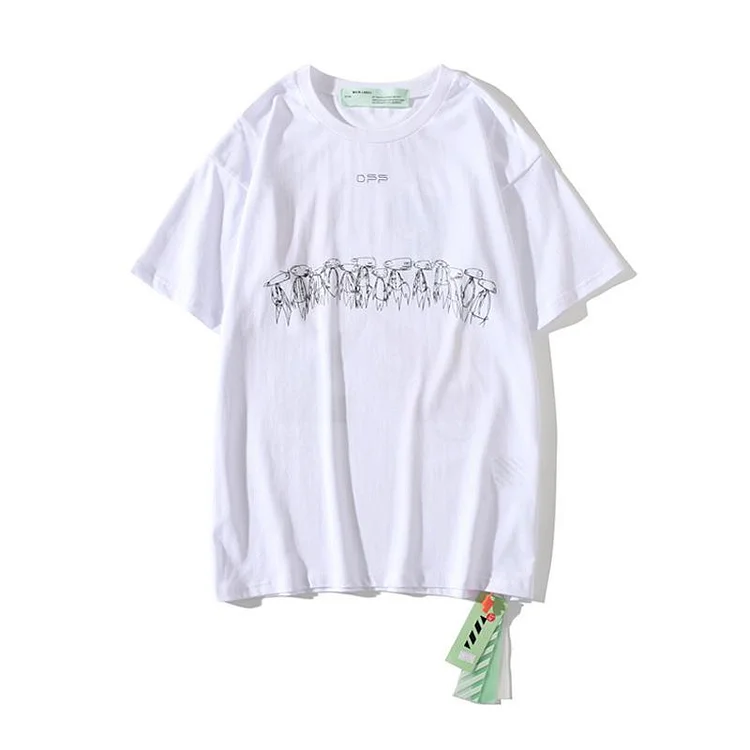 Off White T Shirt Ow round Neck Short Sleeve Men's and Women's Tshirt Casual Fashionable Owt