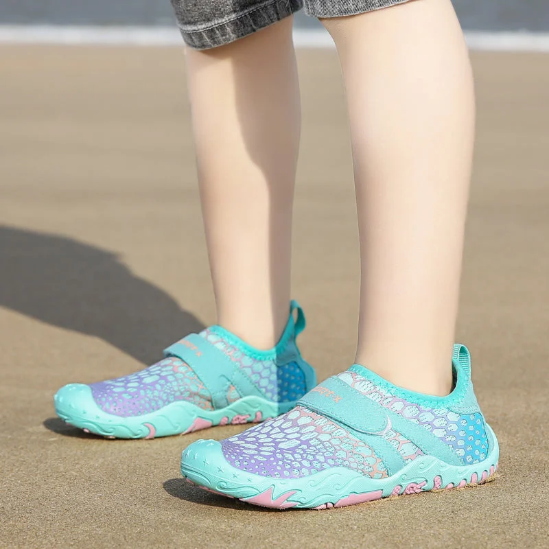 school supplies  Children Aqua Shoes Solid Color  Barefoot Water Beach Wading Child Summer Non-Slip Sport Swimming Watersport Beach Shoes Kids