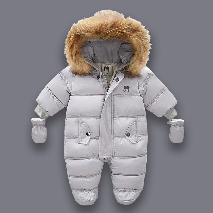  Padded Snowsuit With Fleece Fur Lining