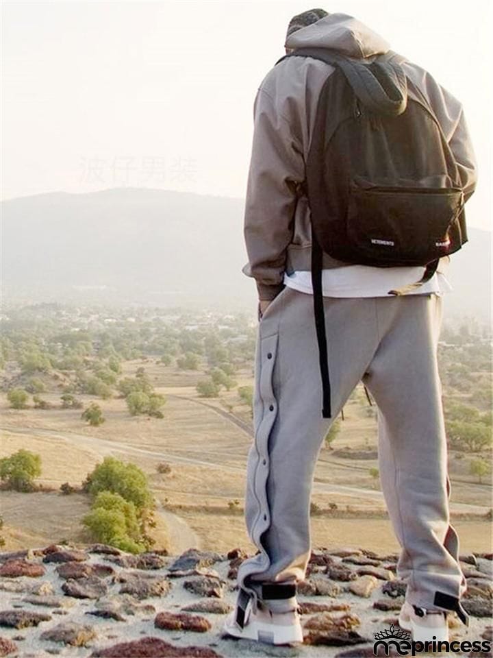 Men's Cool Casual Side Button Up Sports Sweatpants