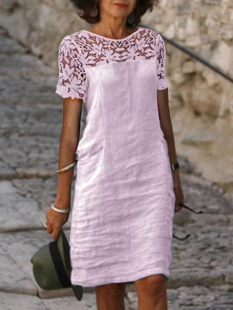 Lace Hem Cotton Dress
