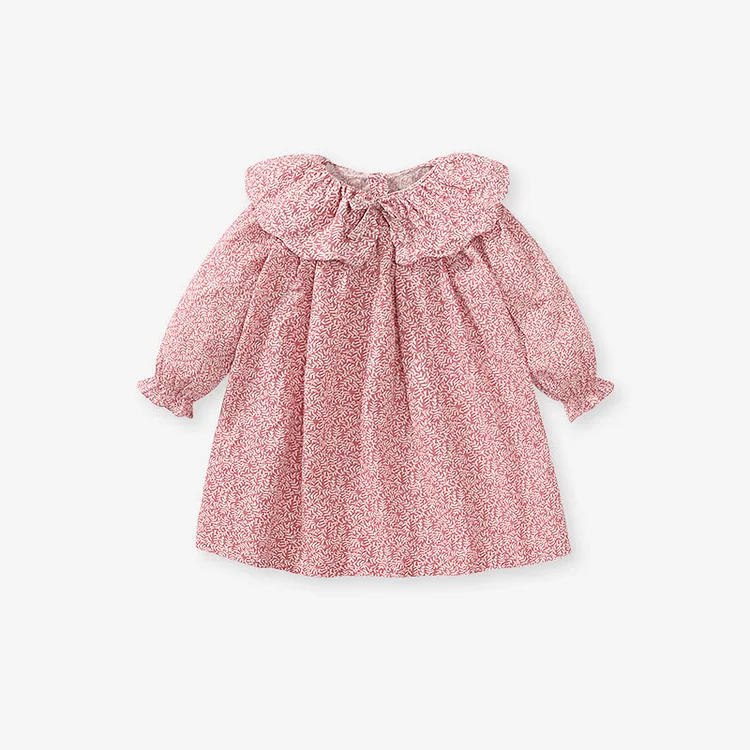Toddler Girl Floral Lapels Sweet Pink Dress