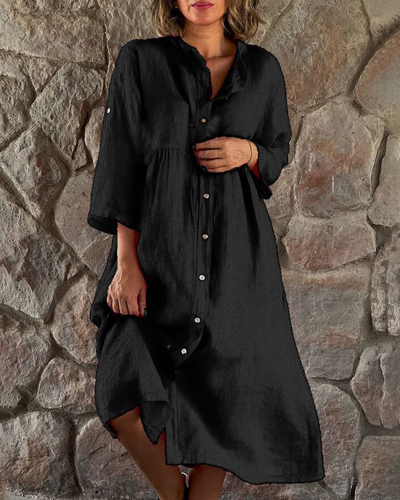Loose Sleeveless Button Dress-Kimonchic:luchamp