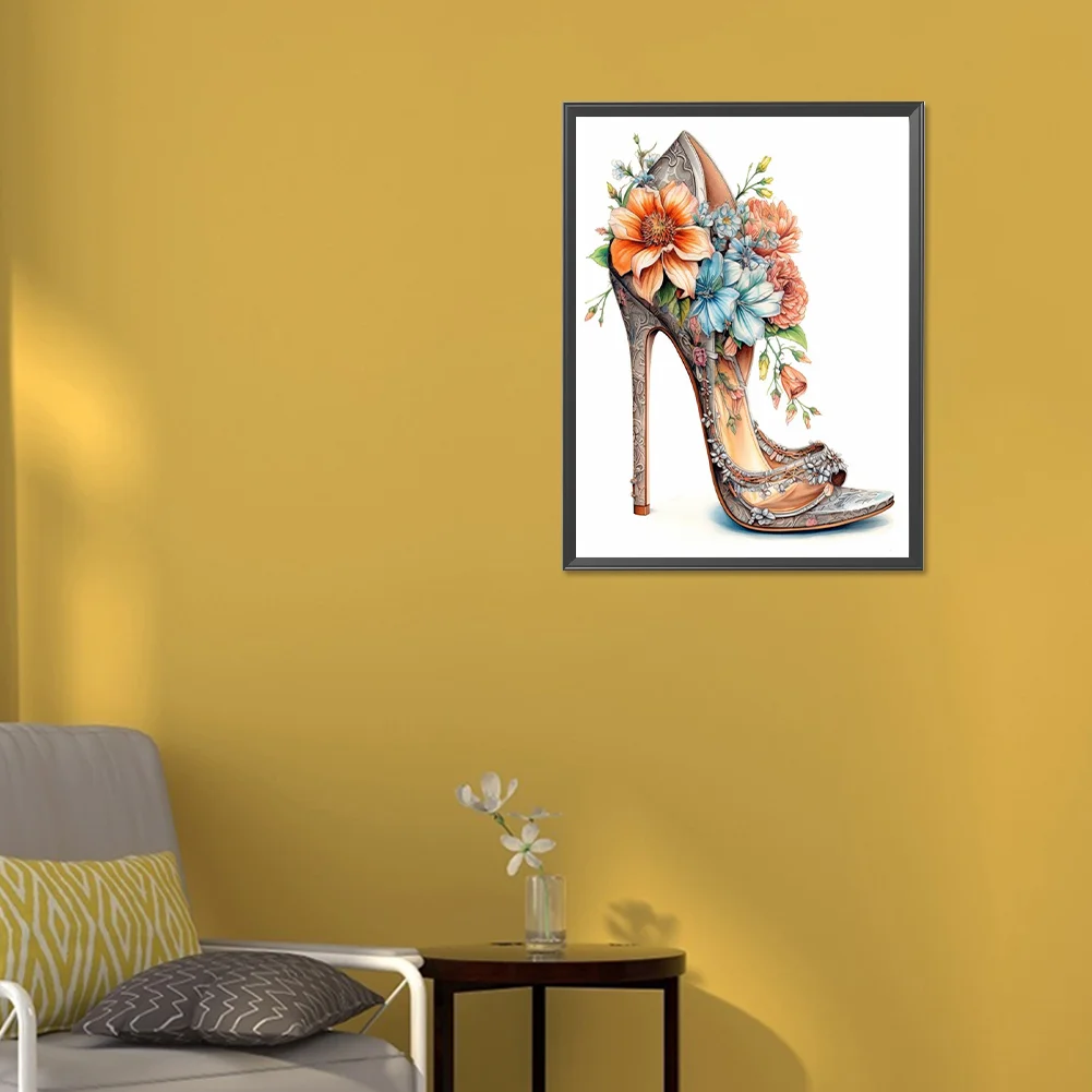 Diamond Painting - Full Round Drill - Flower High Heels(Canvas|30*40cm)