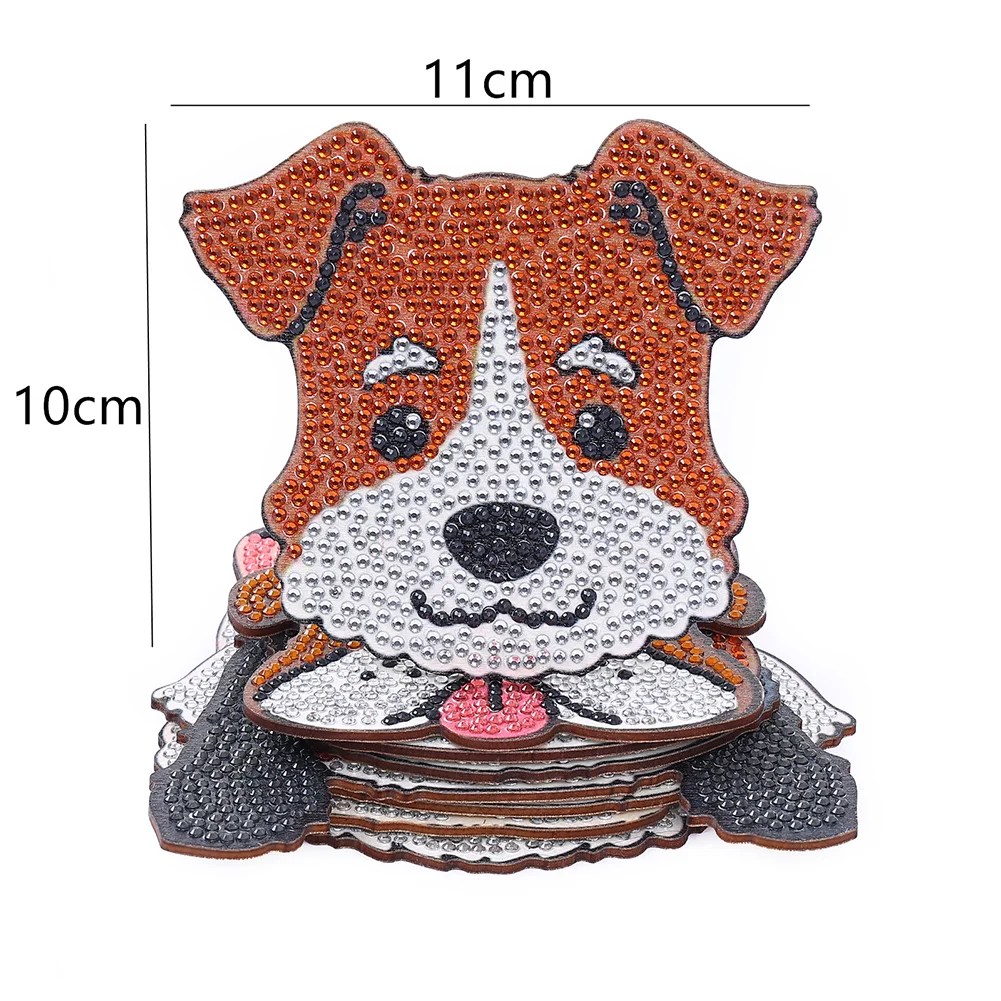 8pcs Dog DIY Anti Slip Coasters Stackable Creative for Tabletop Protection