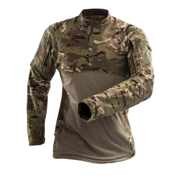 Men Tactical Gym Camouflage Army Long Sleeve Tee Soldiers Clothing T Shirt