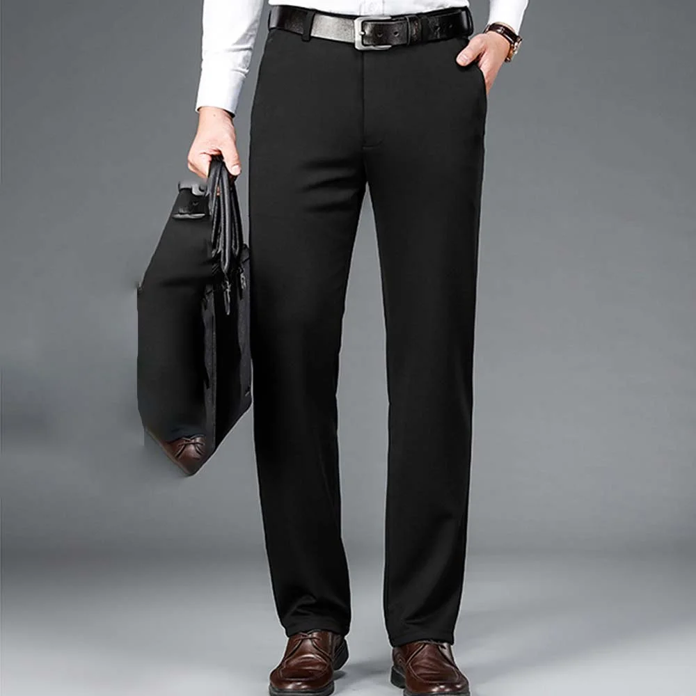 Smiledeer Spring summer men's straight solid color suit pants