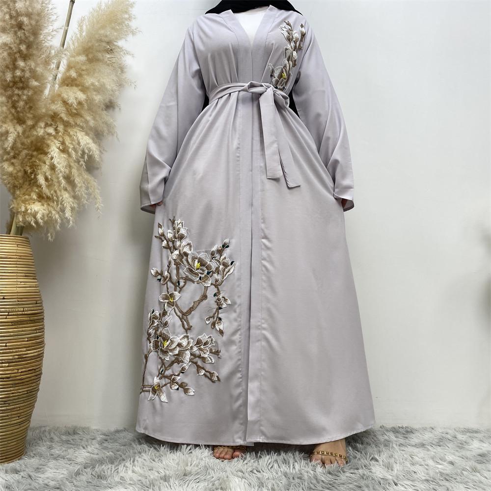 Flowers Embroidery Long Sleeve Elegant Lady Causal Outerwear | Oxredo Shop Ramadan Sale