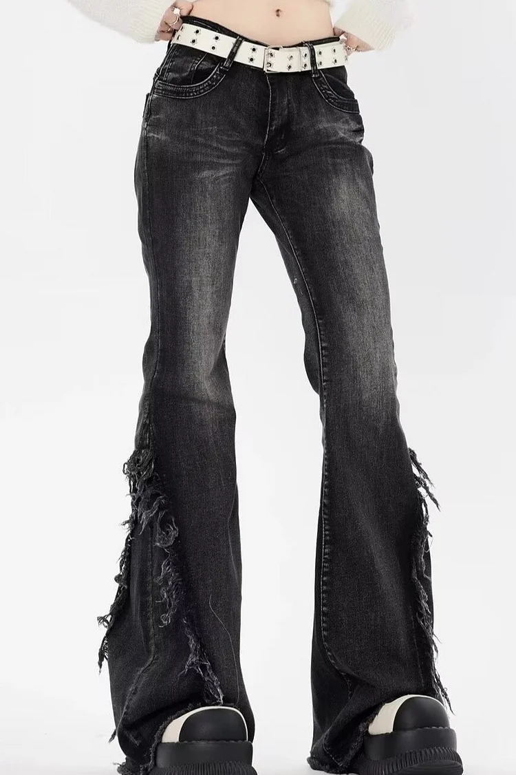 Y2K High-Waist Slim Bootcut Denim Pants