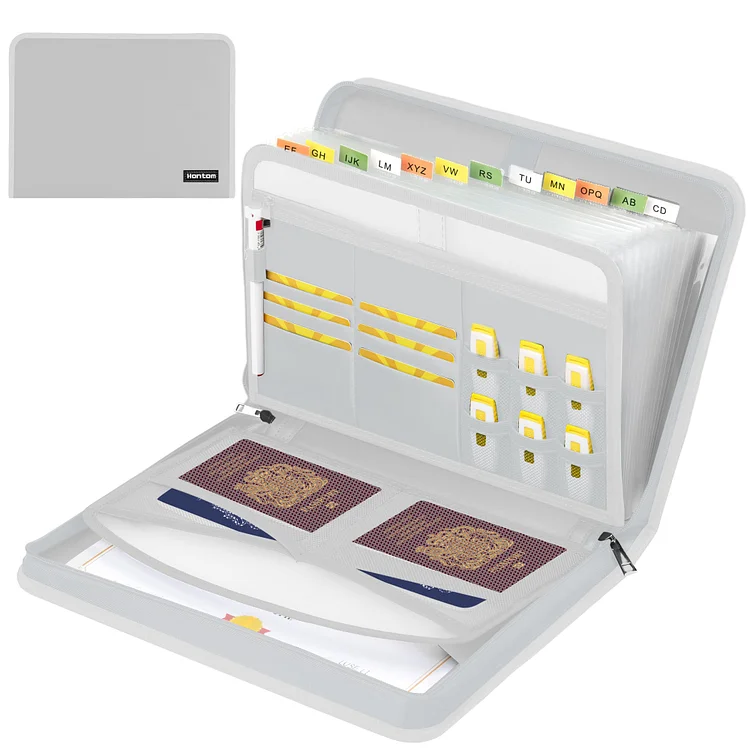 Accordion File Organizer,13 Pockets Fireproof Expanding File Folder with Multi Pockets