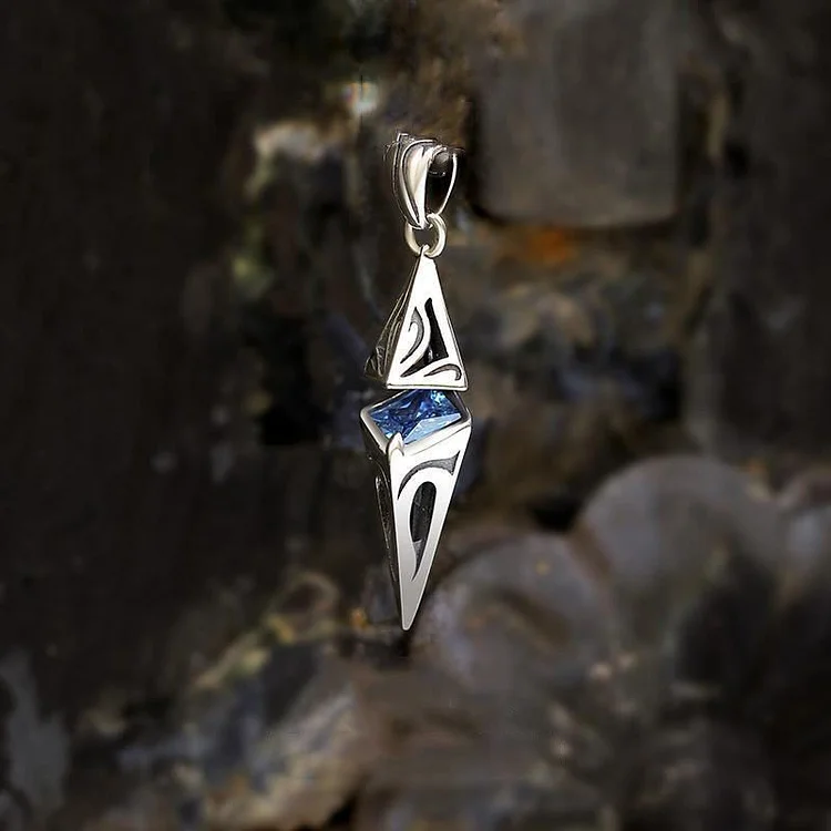 Coutureaura Blue Zircon Talisman Pendant Necklace