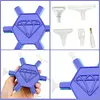 3D-gedruckter sechseckiger Diamant-Malstift mit 5 Ersatzspitzen Diamantmalerkunst-Drill Perlen-Punkt-Stift-Set f&uuml;r erwachsene Anf&auml;nger (blau)