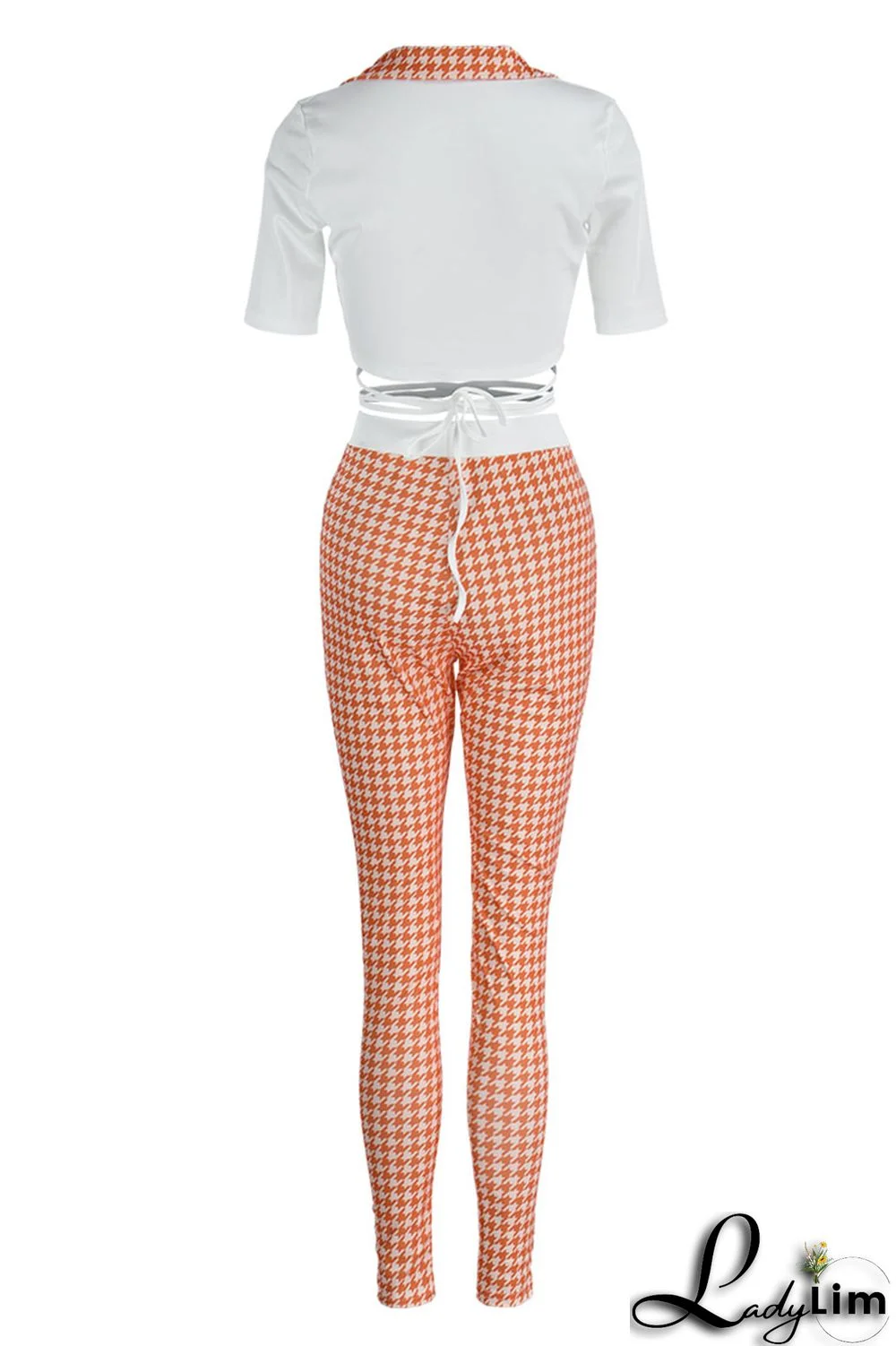 Black Sexy Print Bandage Split Joint V Neck Half Sleeve Two Pieces