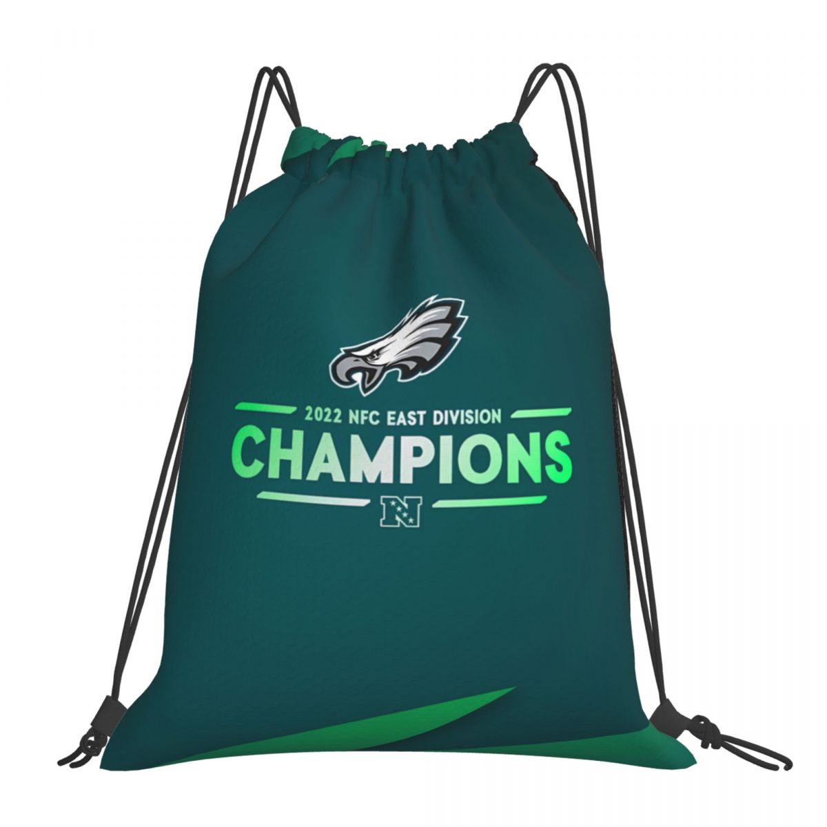 Philadelphia Eagles 2022 NFC Champions Unisex Drawstring Backpack Bag Travel Sackpack