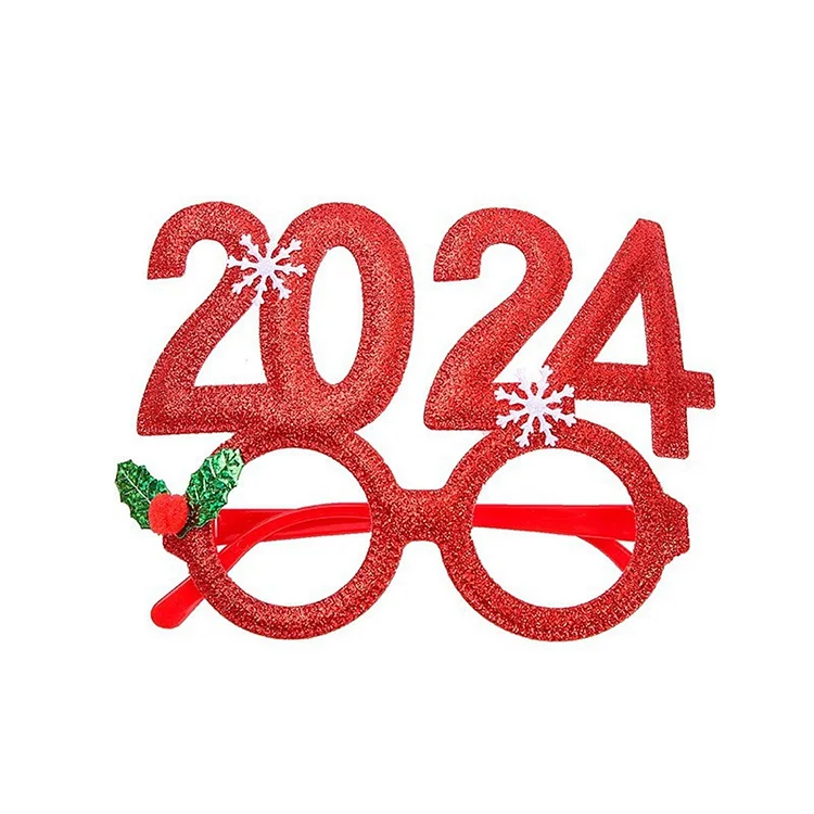 Traceeye 2025 New Year Glasses Frame Photobooth Props Merry Christmas Ornaments Xmas Navidad Gifts New Year Eve Party Favors Decorations