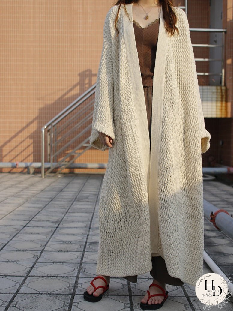 Cardigans Loose Solid Long Knitted Cardigan for Women