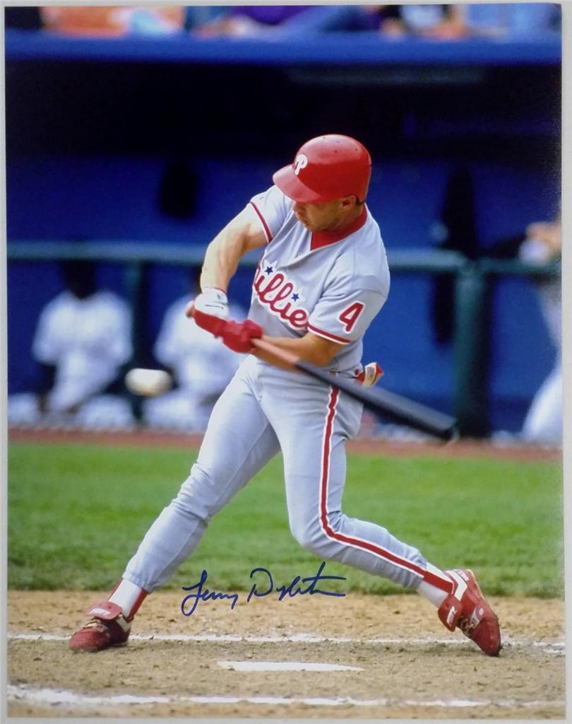 LENNY DYKSTRA SIGNED 11x14 Photo Poster painting Philadelphia Phillies (C)