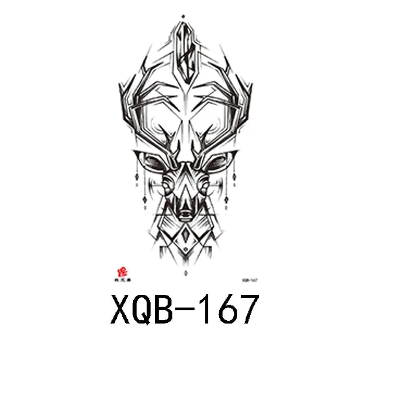 Small full arm waterproof tattoo stickers fierce wolf head animal arm lasting European and American tattoo stickers