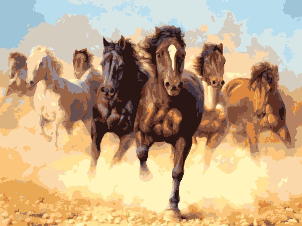 

Horde of Horses – Paint By Numbers - 40*50CM, 501 Original
