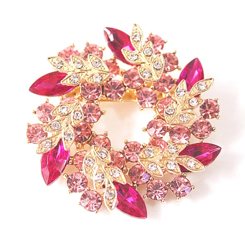 Spot Fashion High-end Gifts Korean Style Corsage Jewelry Shiny Rhinestone Crystal Bauhinia Flower Women Ring Brooch