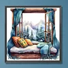 Diamond Painting-DIY Full Round Drill Winter Window