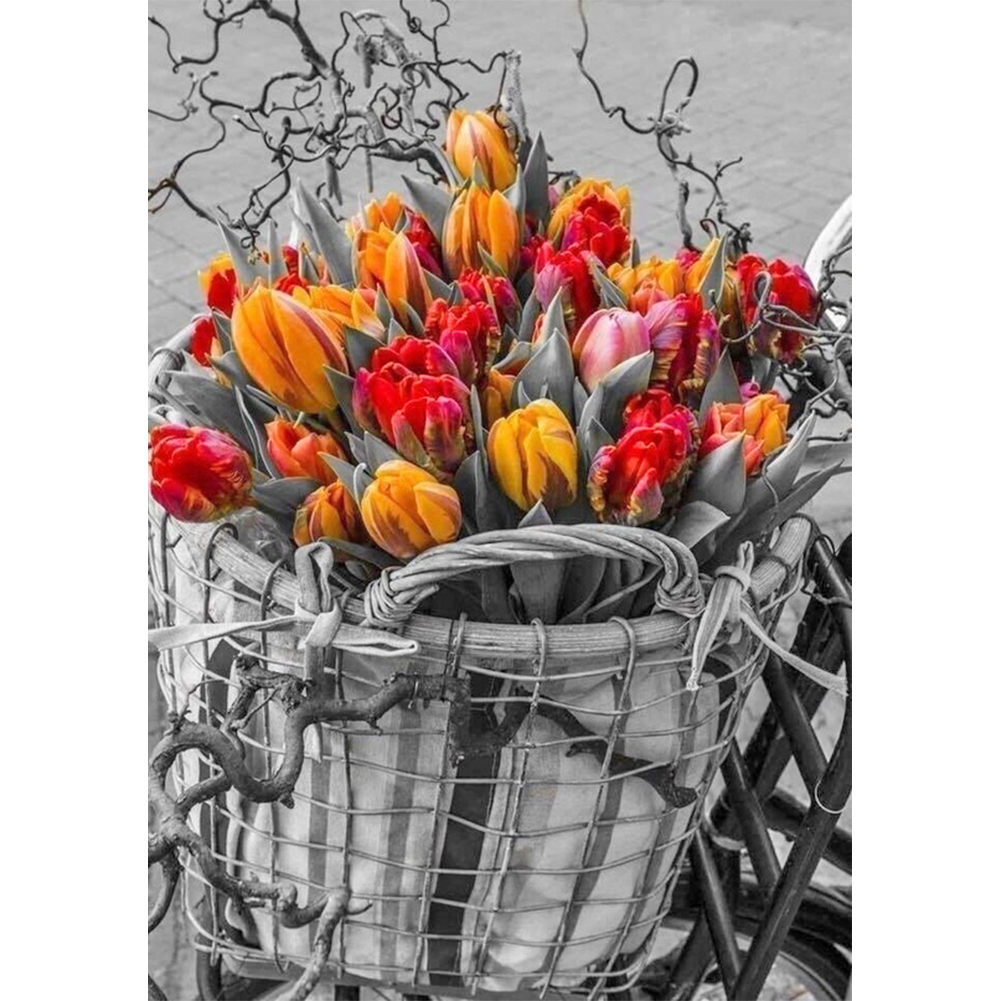 

40*50CM - Square Drill Diamond Painting - Colorful Tulips, 501 Original