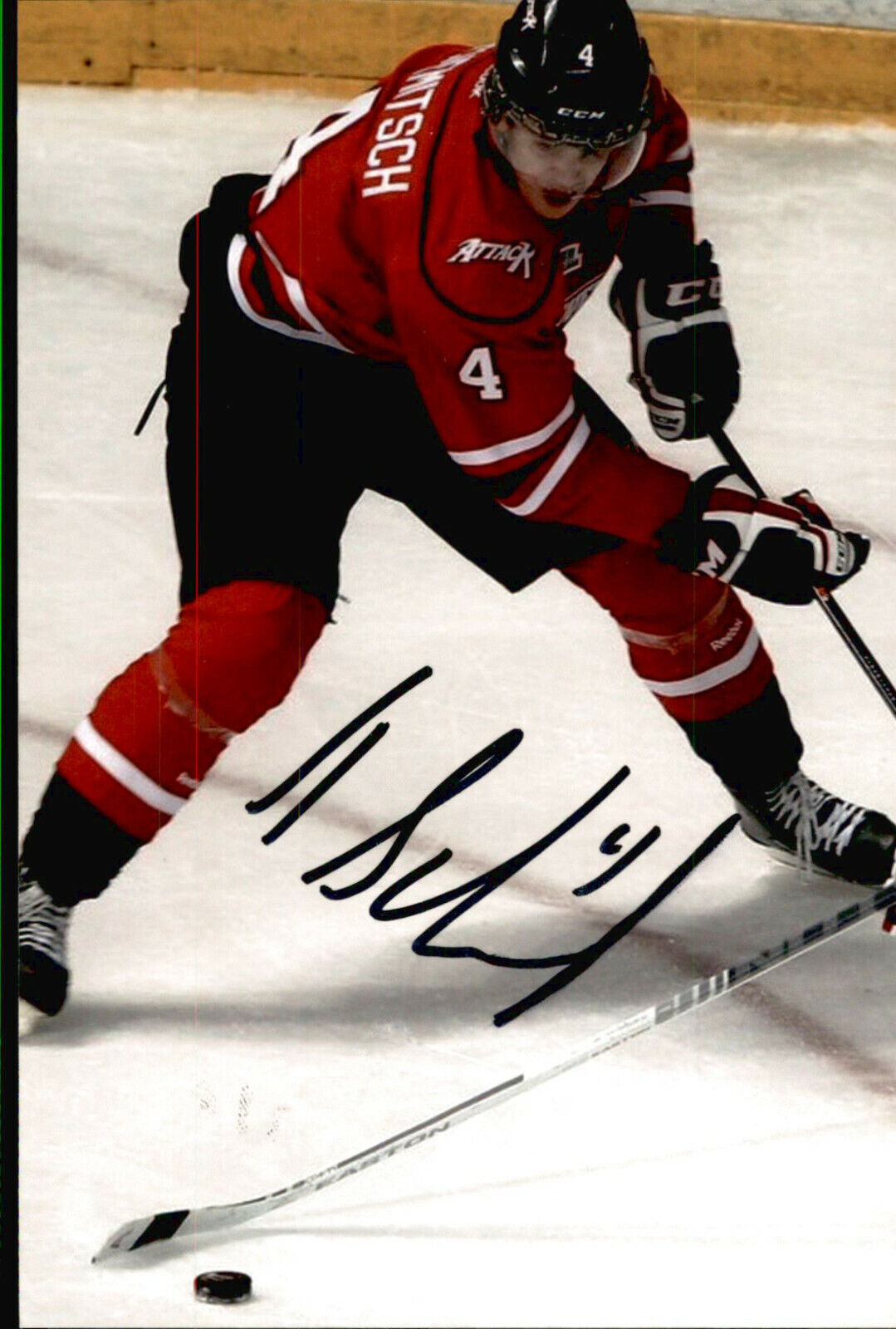 Thomas Schemitsch SIGNED 4x6 Photo Poster painting OWEN SOUND ATTACK / FLORIDA PANTHERS