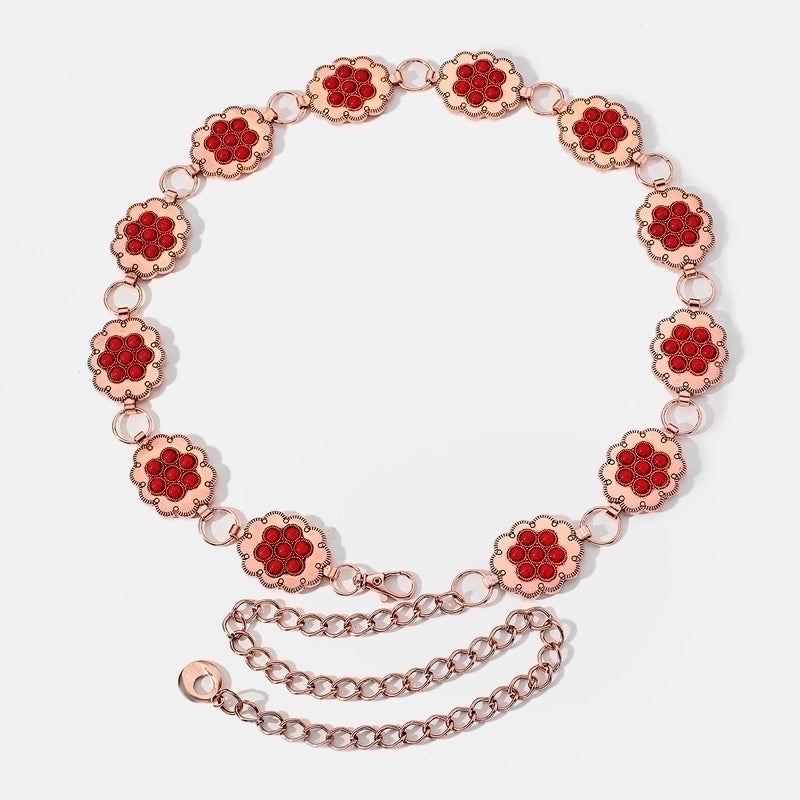 Ethnic Style Geometric Alloy Patchwork Turquoise Unisex Chain Belts